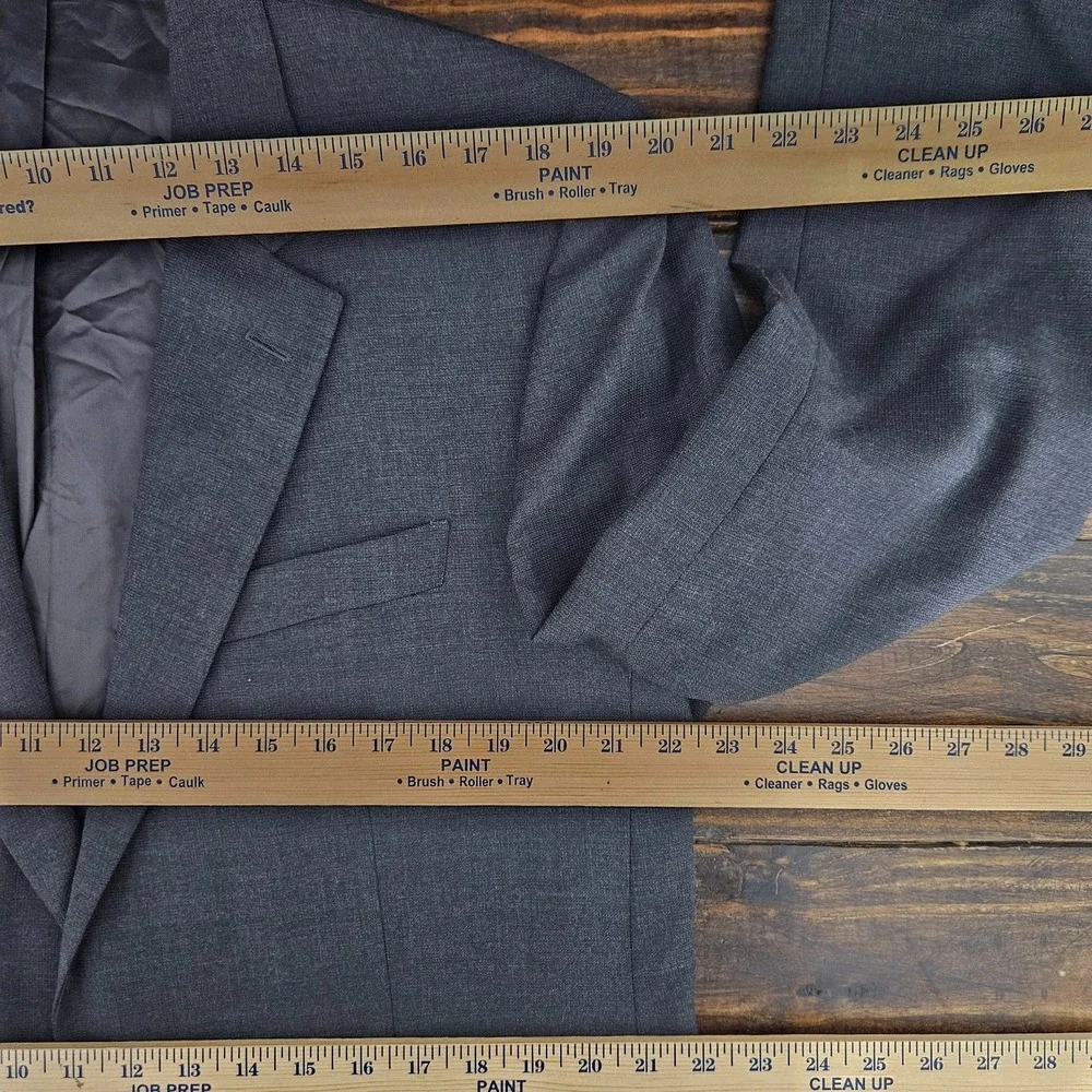 Pronto Uomo Men's Sport Coat Blazer Two Button Lessona Gray Wool Stretch 44L